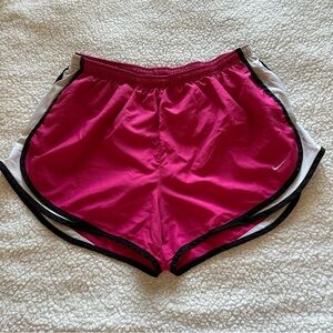 Nike Women's Fuchsia and Black Athletic Shorts